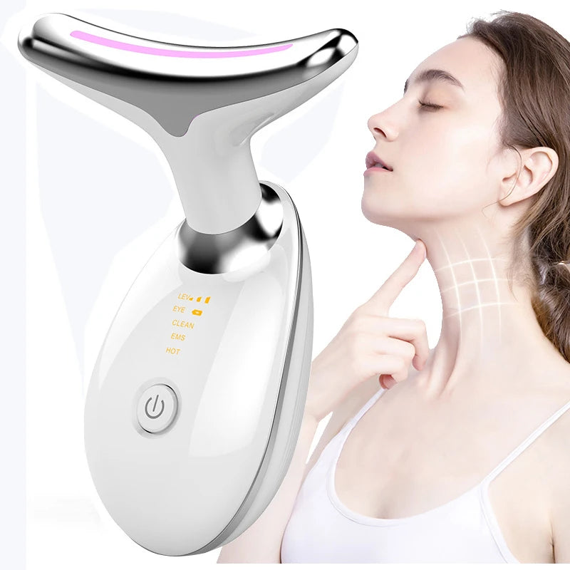 Masseur Micro-Courant Visage & Cou – Lifting Naturel & Anti-Rides LED